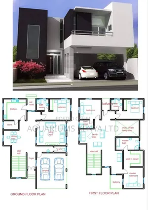 Architectural Design Full Construction of Flat Roof Mansions