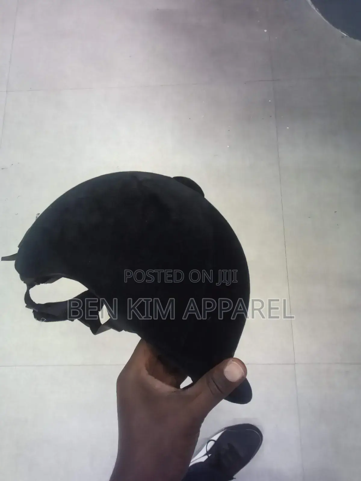 52cms to 59cms Black Velvet Horse Riding Helmet Adjustable Fit