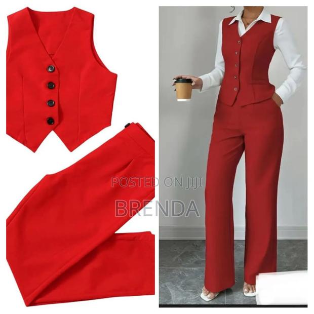 New Arrivals Ladies 2 Piece Suit (Trouser and Vest)