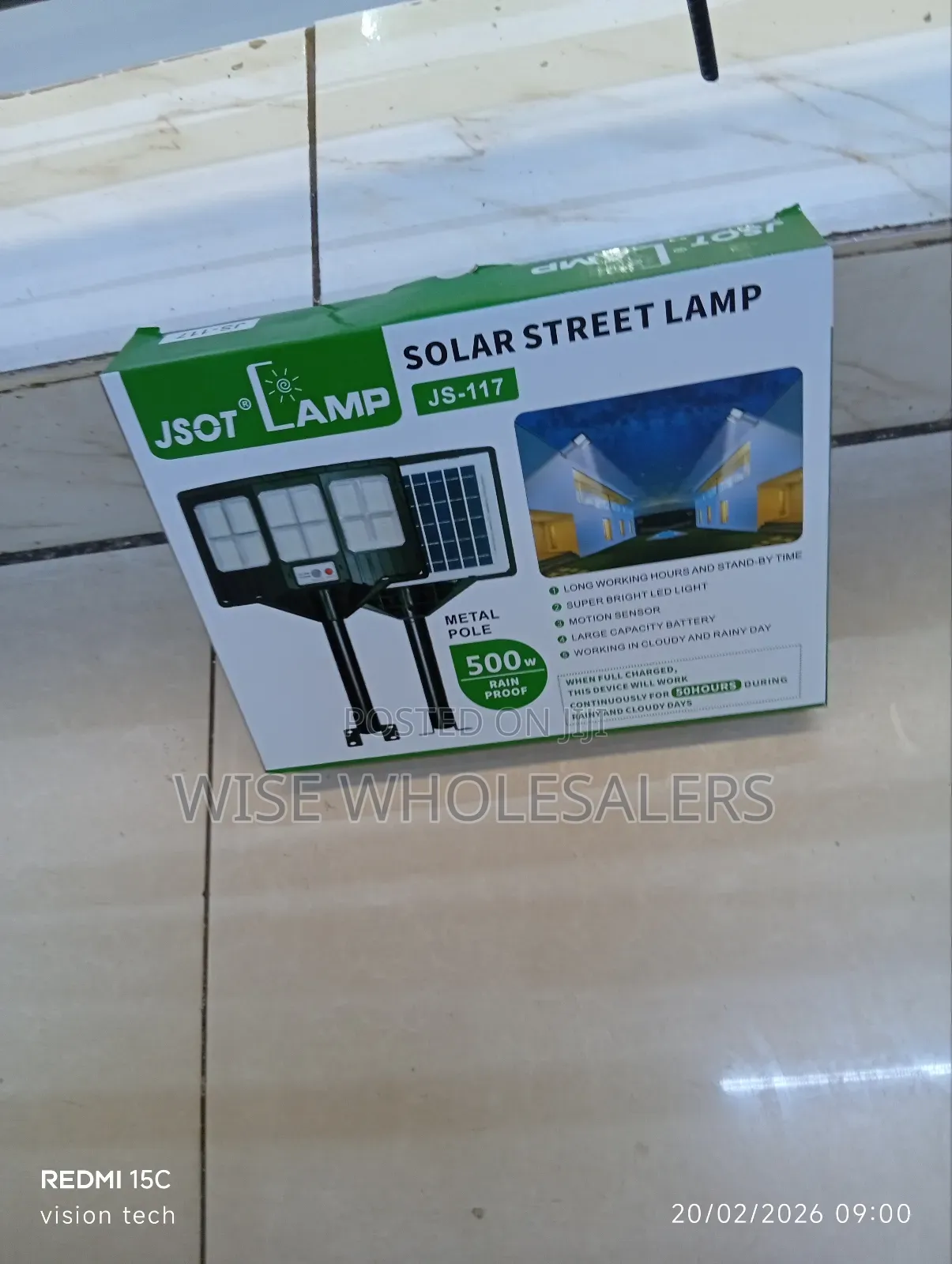 Jsot Js-117 500w Solar Street Lamp