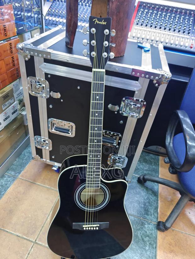 Full Size Black Acoustic Guitar - main view