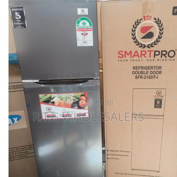 Smart Pro SFR-210-Dt-I Double Door Refrigerator, 170l - Silver