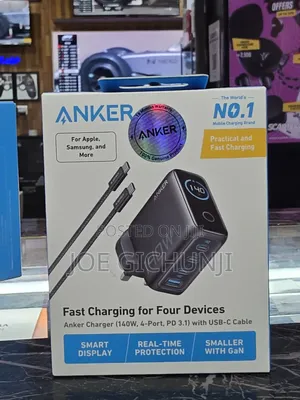 Anker Charger (140w, 4-Port, Pd 3.1) With Usb-C Cable