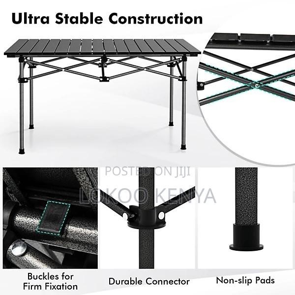 Outdoor Table; Black Generic Picnic-Outdoor Folding Table - thumbnail 2