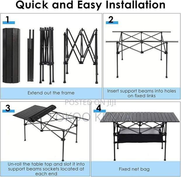 Outdoor Table; Black Generic Picnic-Outdoor Folding Table - thumbnail 4