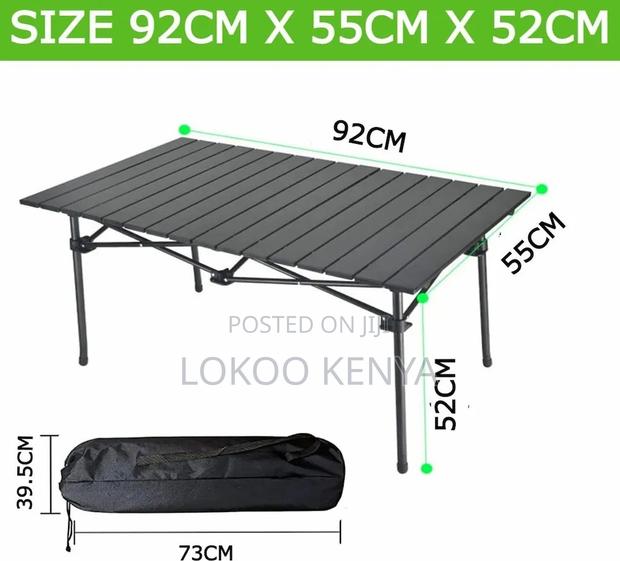 Outdoor Table; Black Generic Picnic-Outdoor Folding Table - thumbnail 5