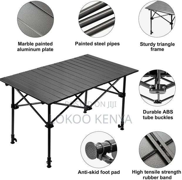 Outdoor Table; Black Generic Picnic-Outdoor Folding Table - thumbnail 11
