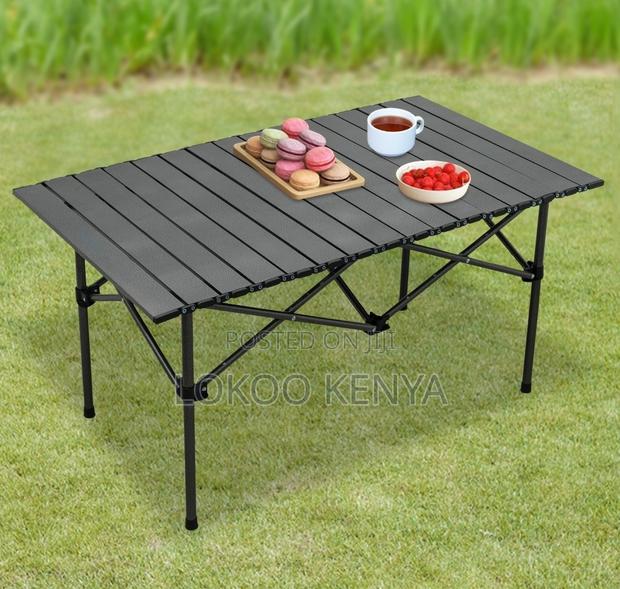 Outdoor Table; Black Generic Picnic-Outdoor Folding Table - thumbnail 12