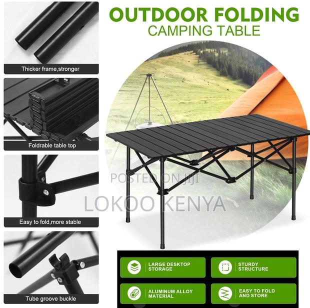 Outdoor Table; Black Generic Picnic-Outdoor Folding Table - thumbnail 13