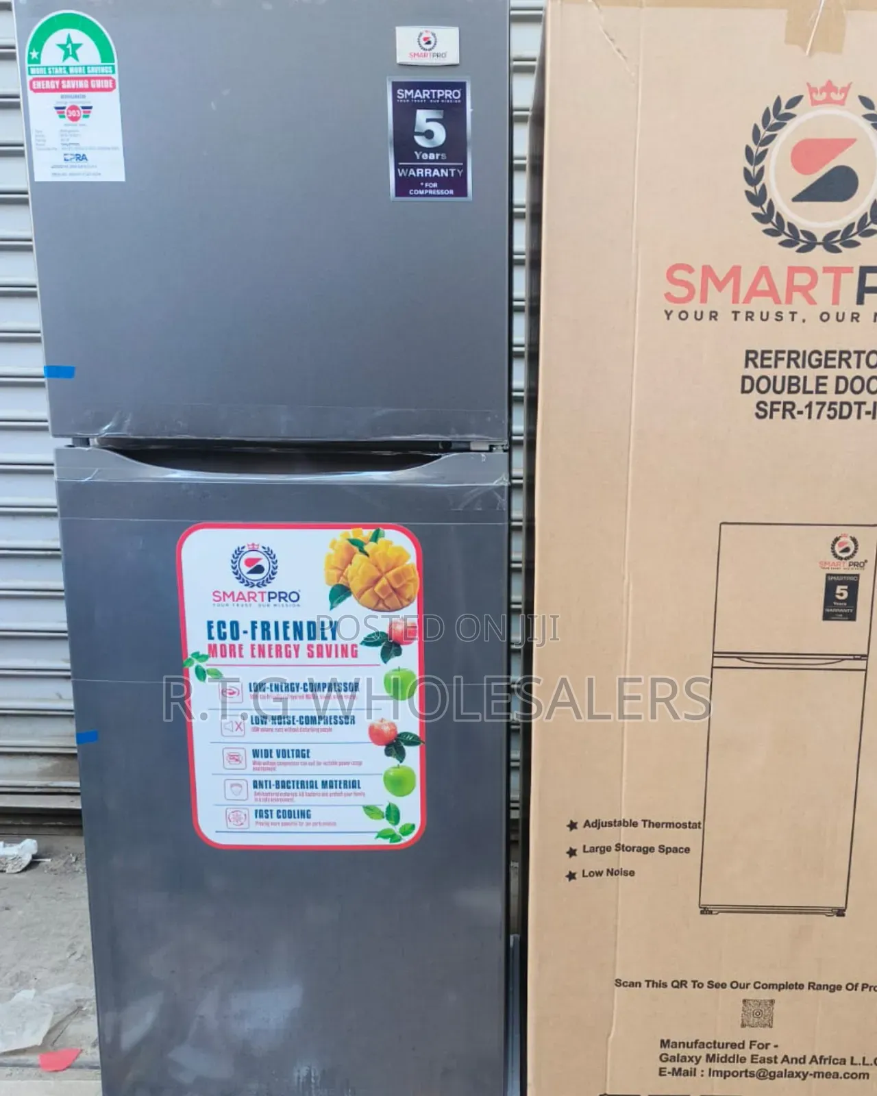 Smart Pro Sfr‐175‐Dt‐I 138l Double Door Refrigerator – Silver