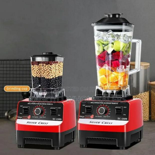 Red Silver Crest Commercial Blender