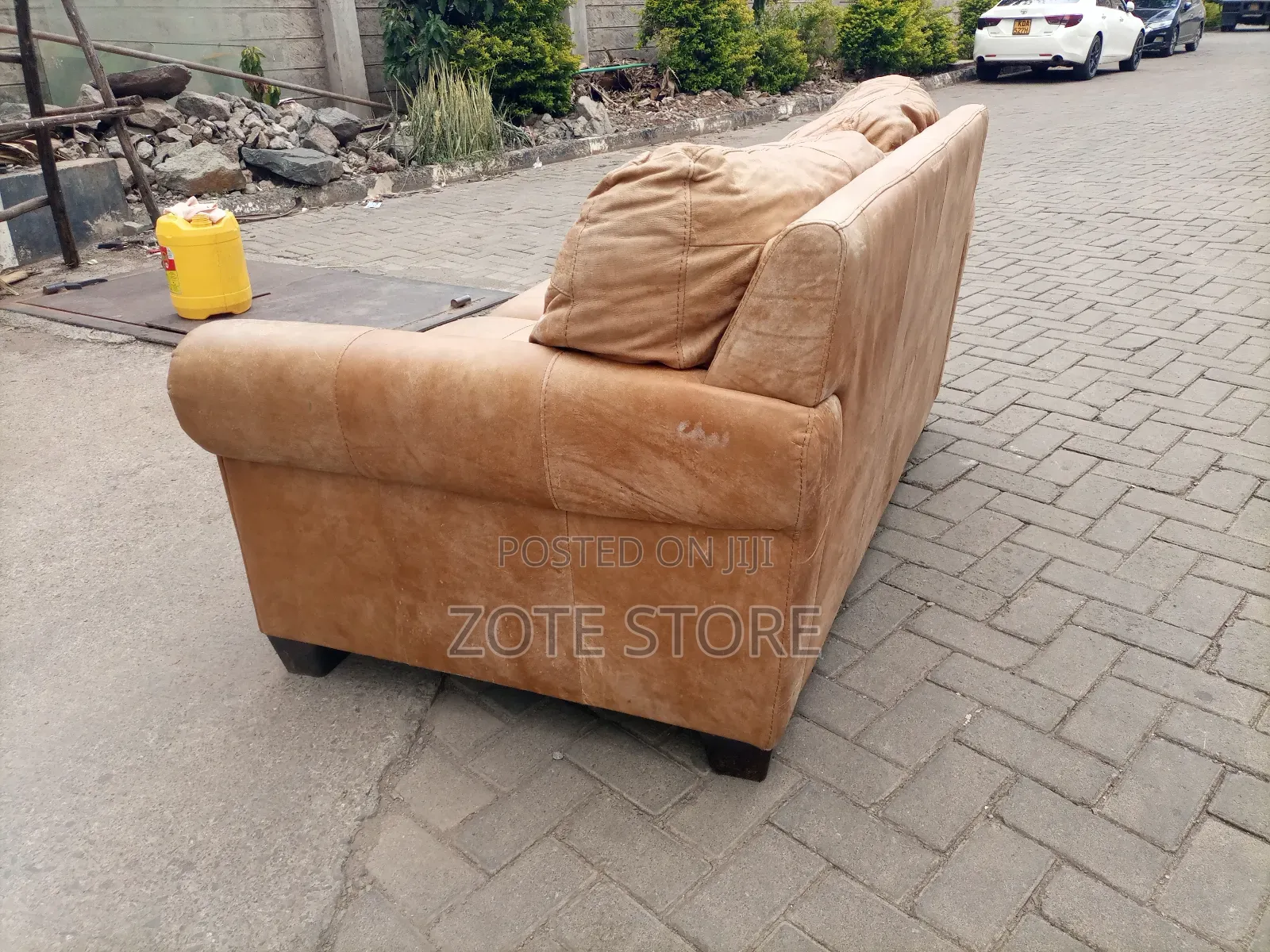 Laura Ashley Leather Sofa.