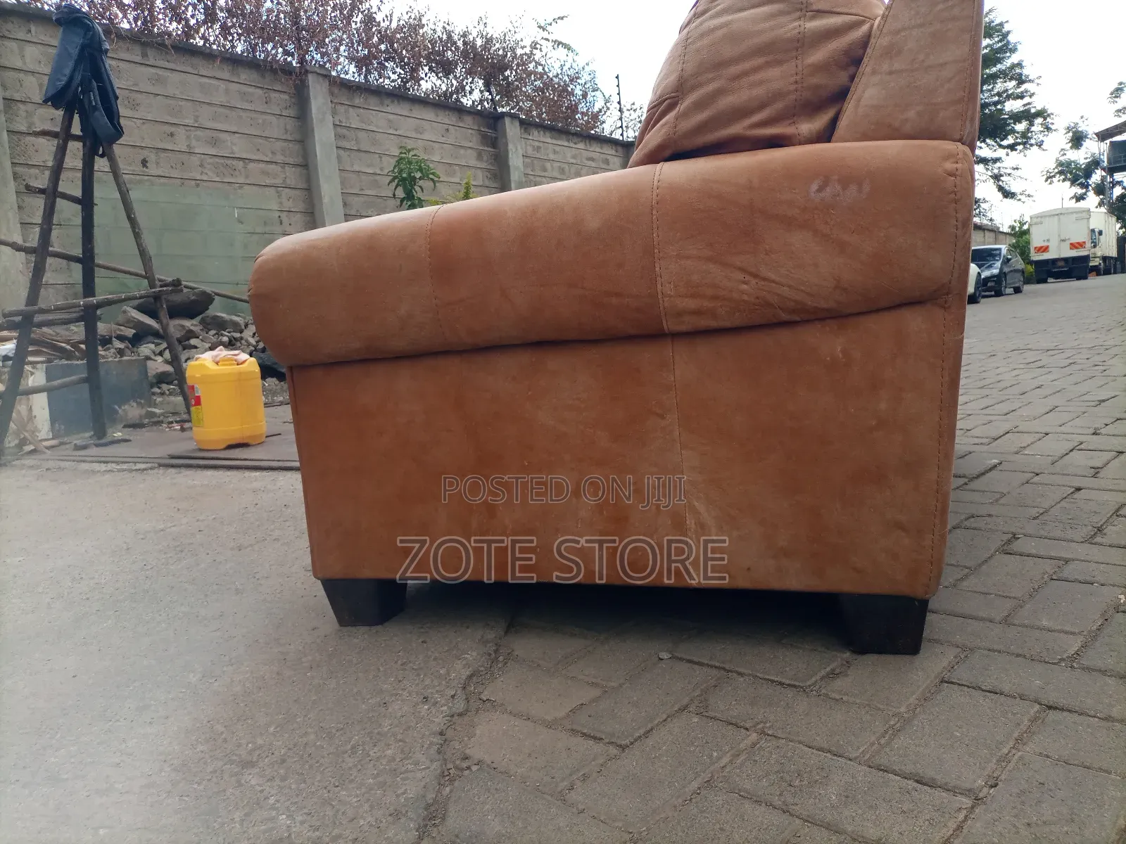 Laura Ashley Leather Sofa.