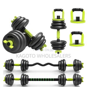 Black Rubber 30kgs 6in1 Dumbell - thumbnail 2