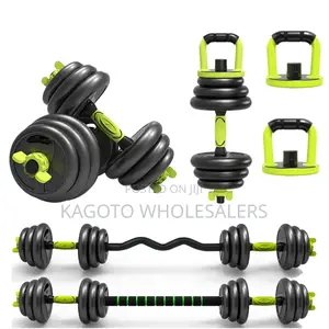 Black Rubber 30kgs 6in1 Dumbell