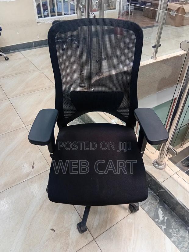 Sleek Black Mesh Workstation Office Chair - main view