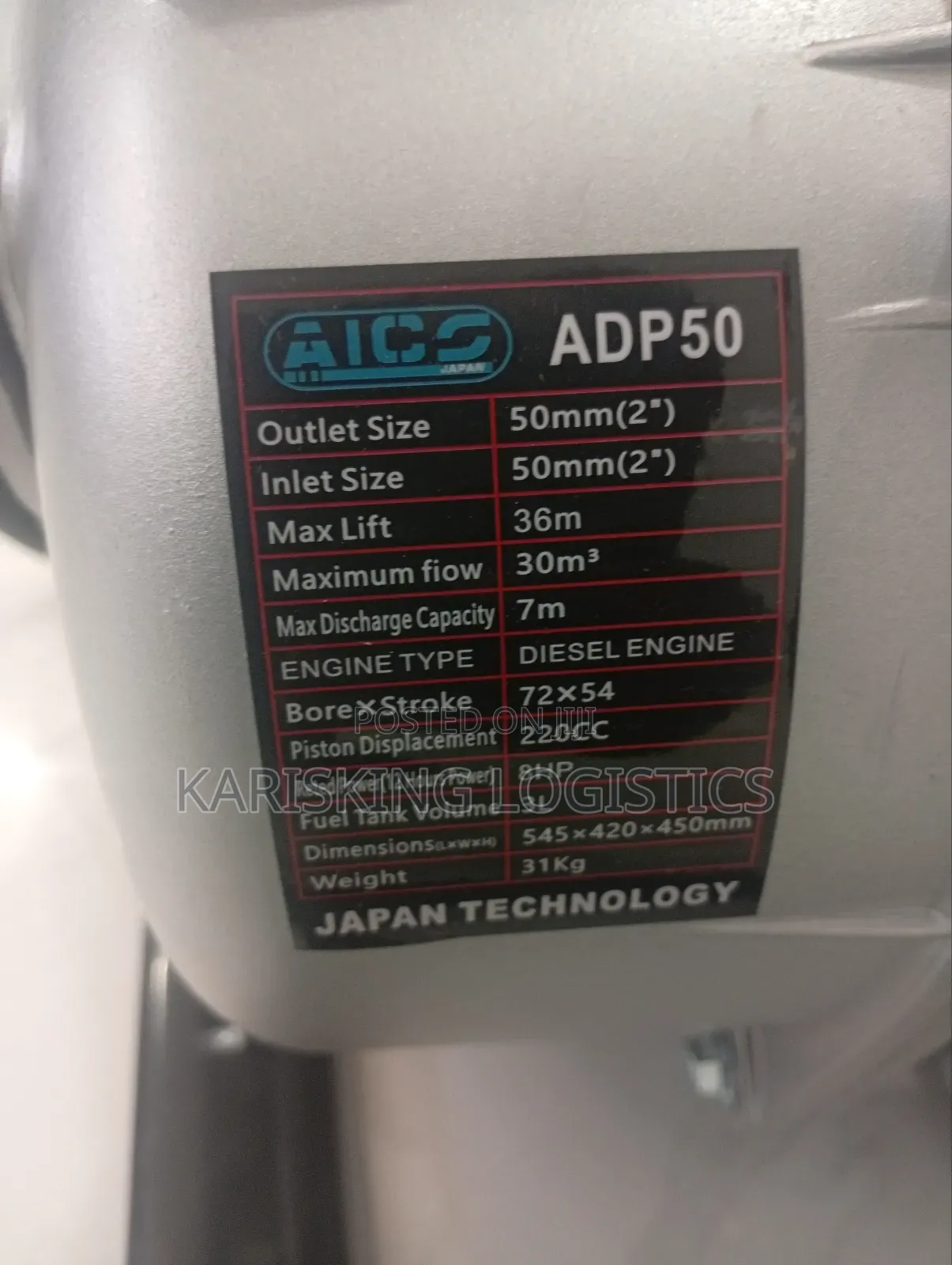 Aico Diesel Water Pump 2 Inch
