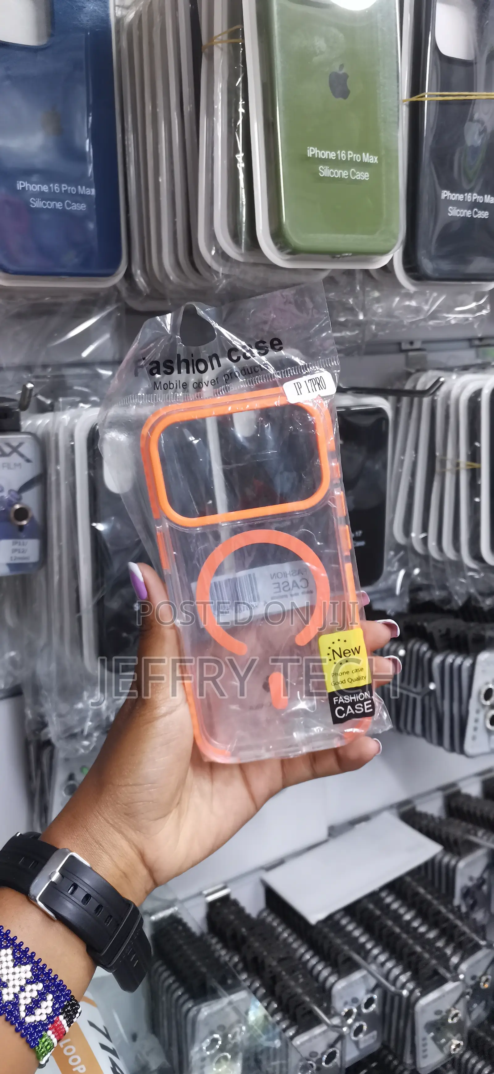 Grenen Magsafe Compatible iPhone 17 Pro Clear Case - Orange