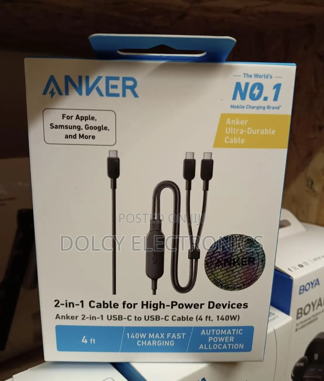 Anker 2-in-1 Usb-c To Usb-c Cable (4ft, 140w)