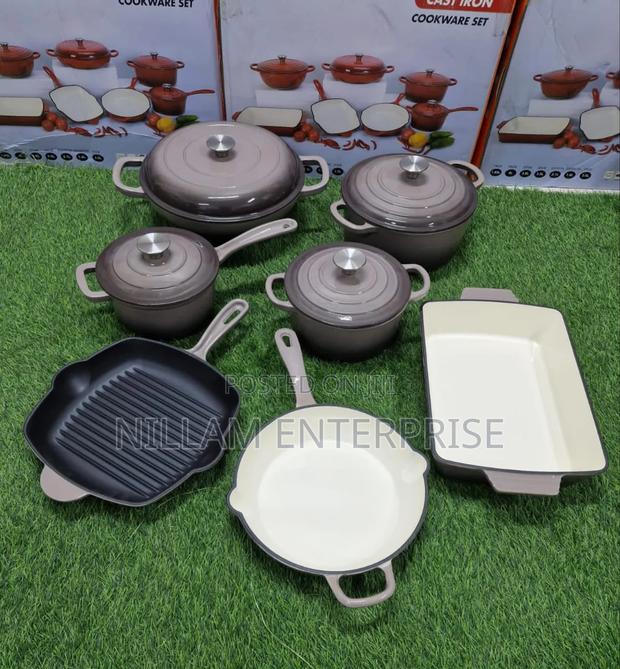Nsfe 11 PCS Enamel Cast Iron Cooking Pots - thumbnail 4