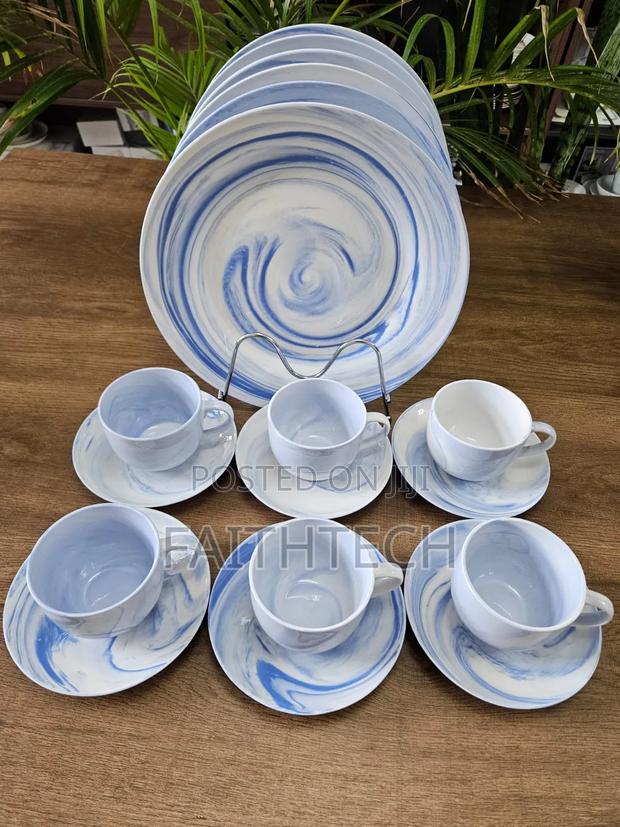 18 Pieces Ceramic Dinner Set Plate With Coffee Cup