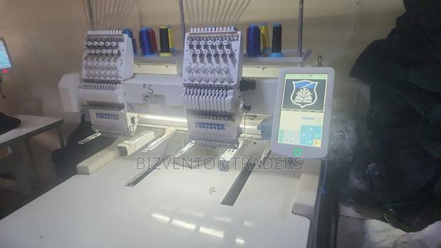 2 Heads Embroidery Machine for Caps, T-Shirts Uniforms