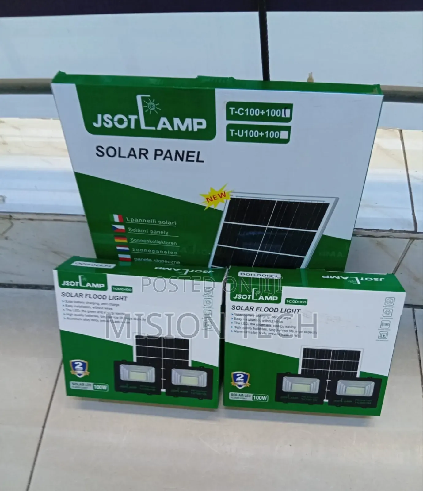 Jsot 100+100w Dual Head Solar Floodlight System 