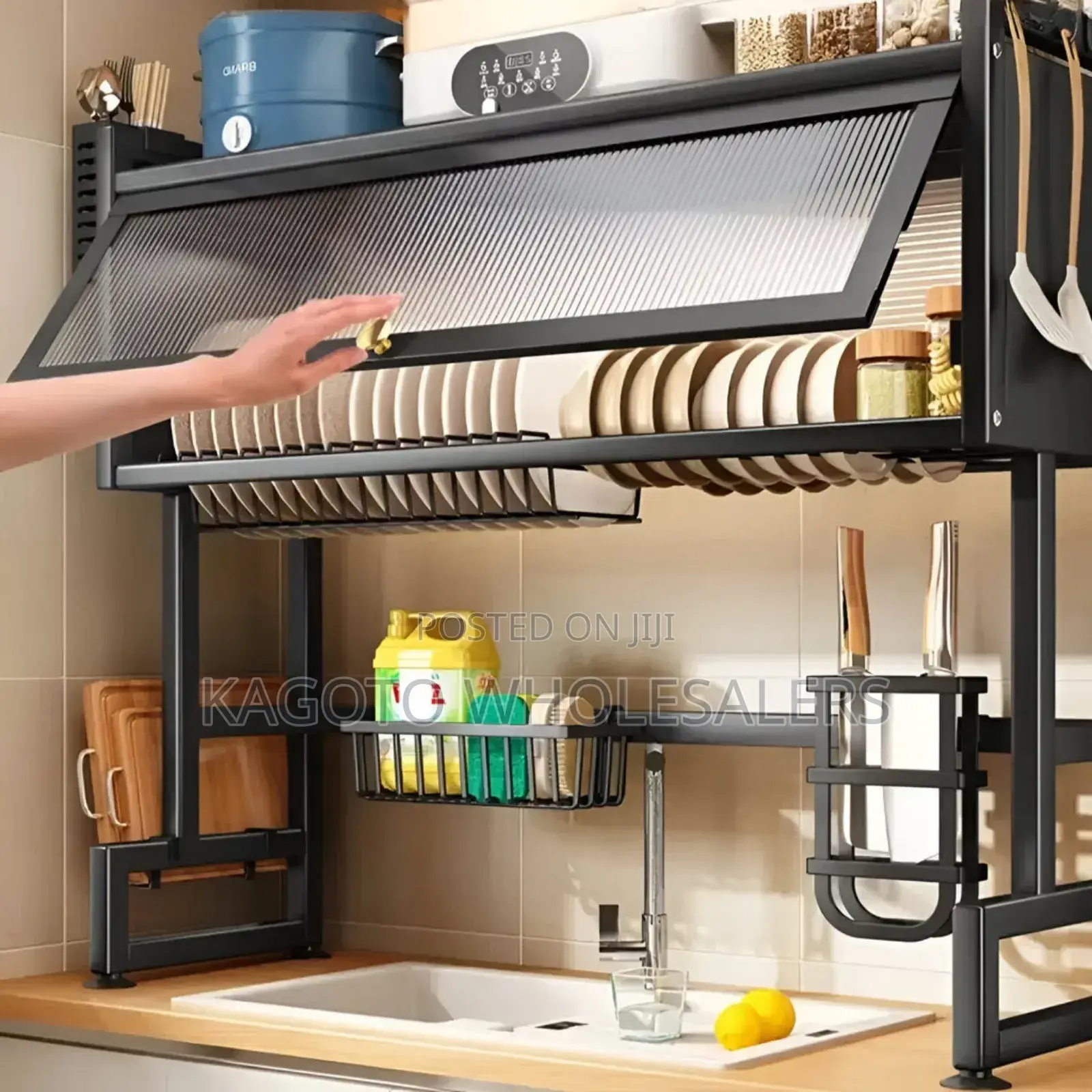 Black Over The Sink Dish Rack