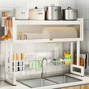 White Over The Sink Dish Rack