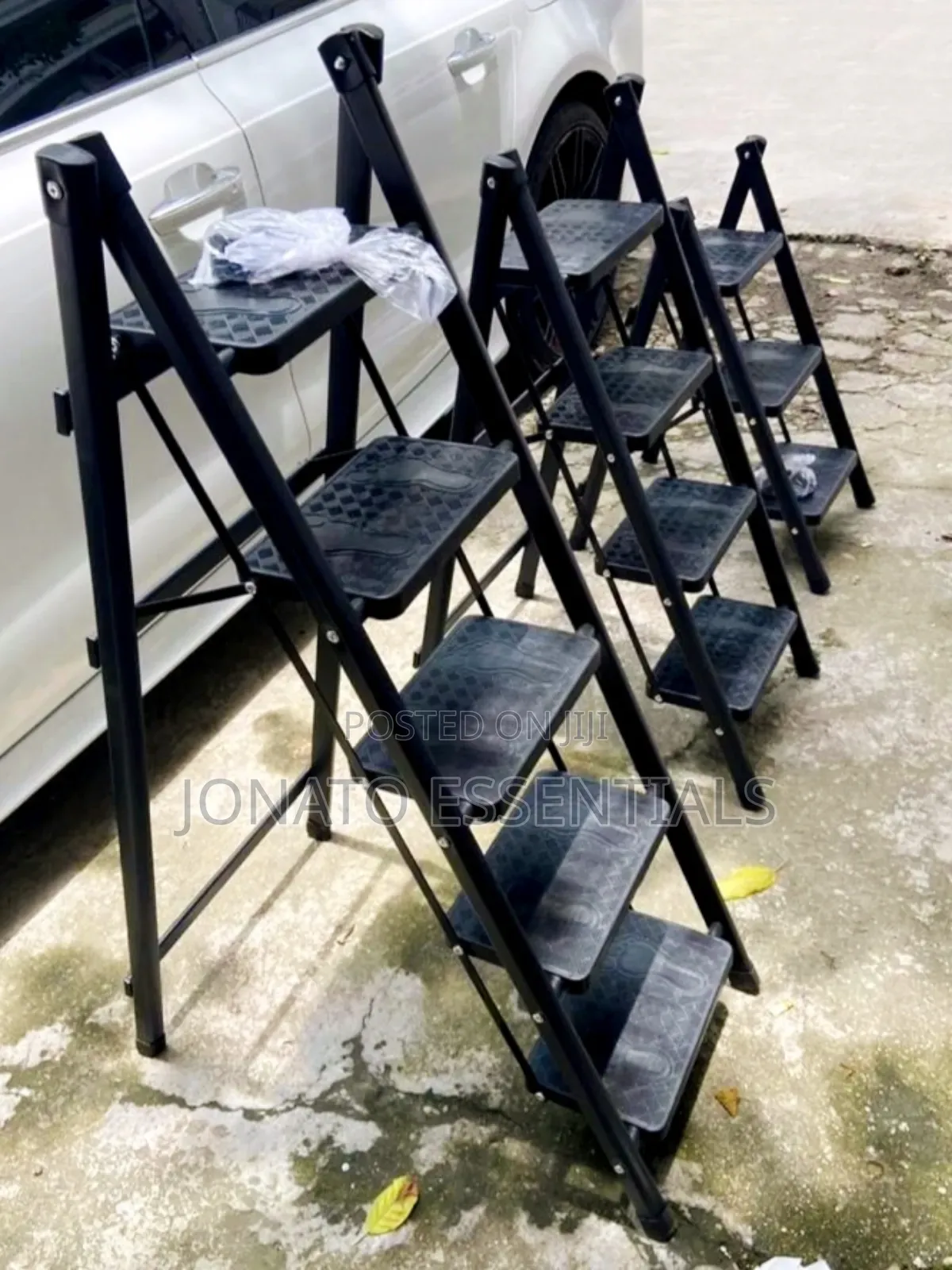 4 Step Black Folding Step Ladder Anti-Slip Heavy Duty Household Kenya