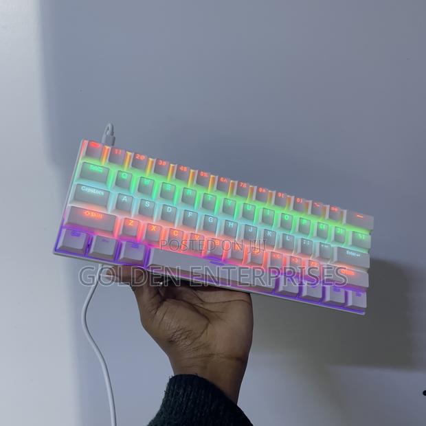 60% White Mechanical Gaming/Programming Keyboard With RGB Backlight