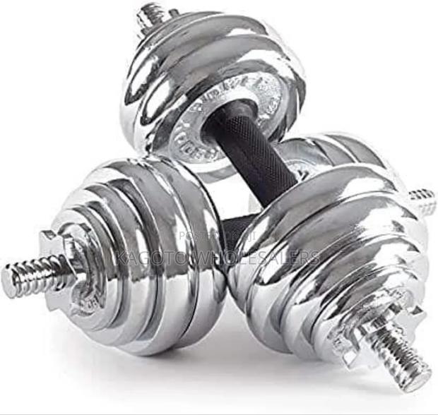 Silver Chrome 30kgs Dumbells - main view
