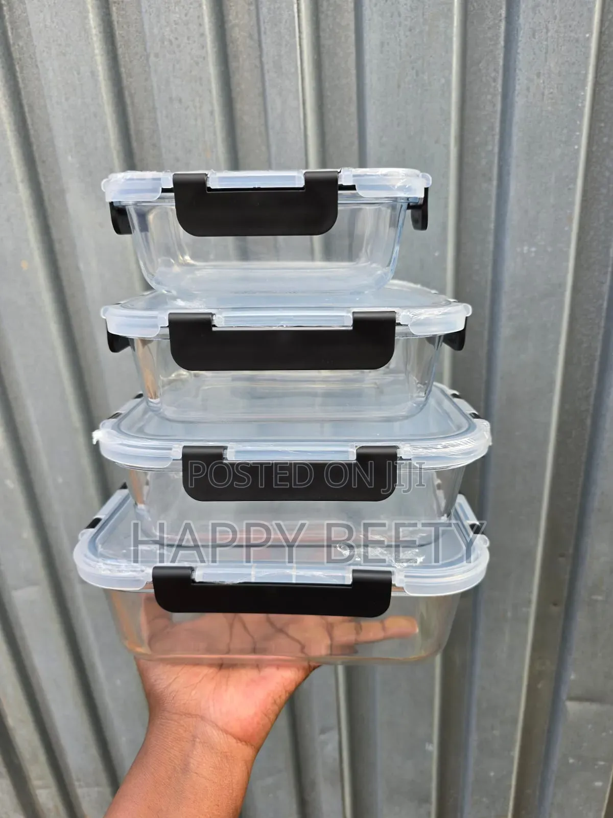4pcs Glass Food Containers