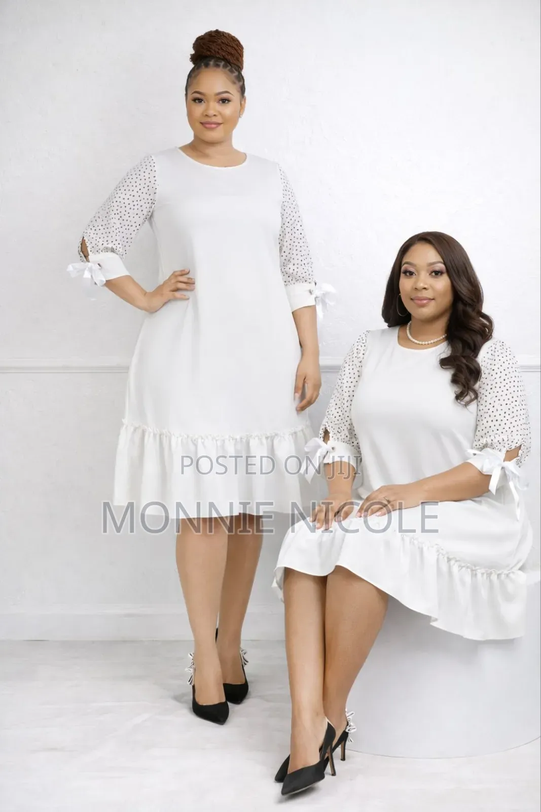 White Plus Size Dress/Pregnant Friendly/Shift Dress/Free Dress