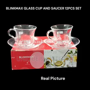 Blinkmax Glass Cup Saucer 12pcs Set