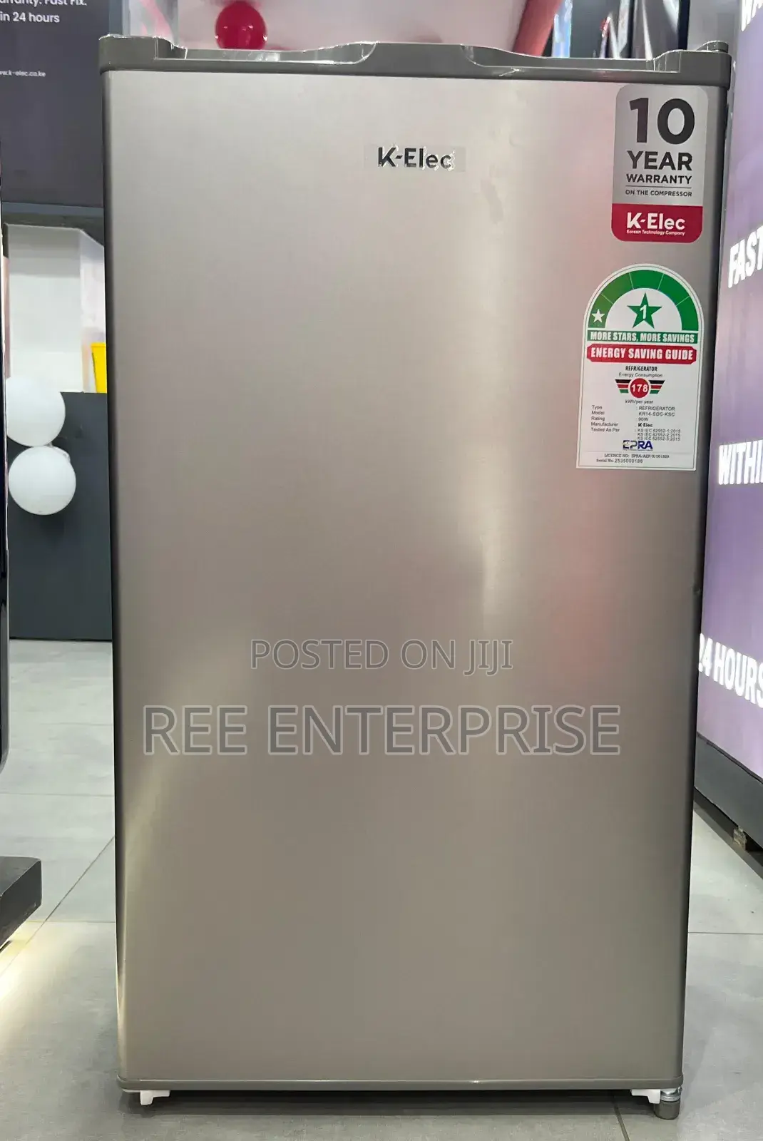90 Litres  Single Door Klec   Refrigerator