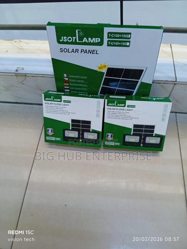 Jsot 100+100w Dual Head Solar Floodlight System - main view