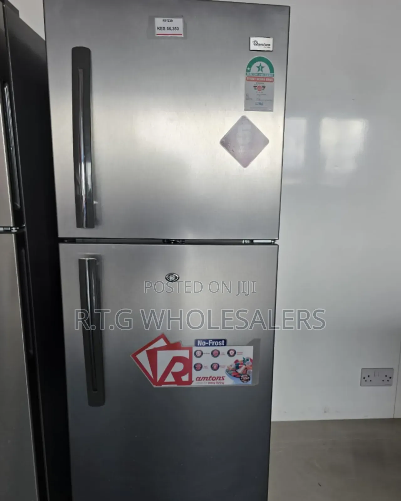 Ramtons 196l Double Door No Frost Refrigerator Rf/239 – Silver