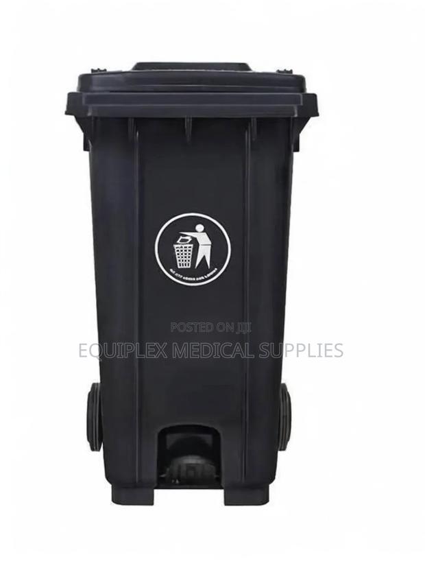 100l Black Biohazard Pedal Bin / Waste Bin - main view