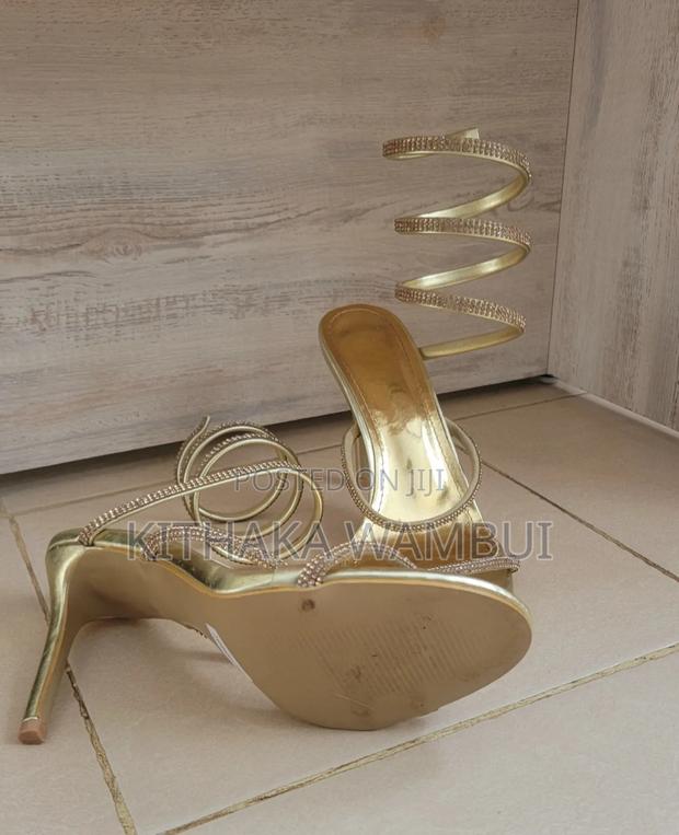 Gold Strappy Heels - thumbnail 2