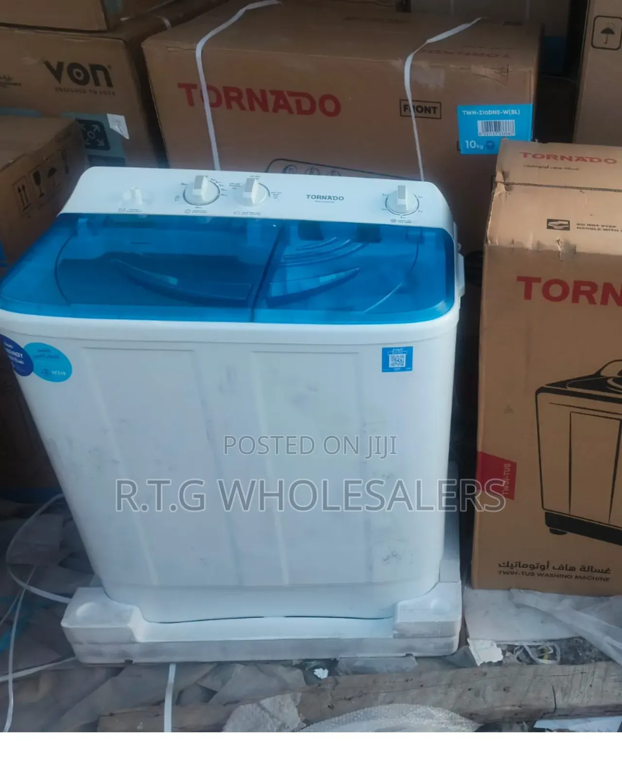 Tornado 12 Kg Twin Tub Washing Machine With Spin Dryer