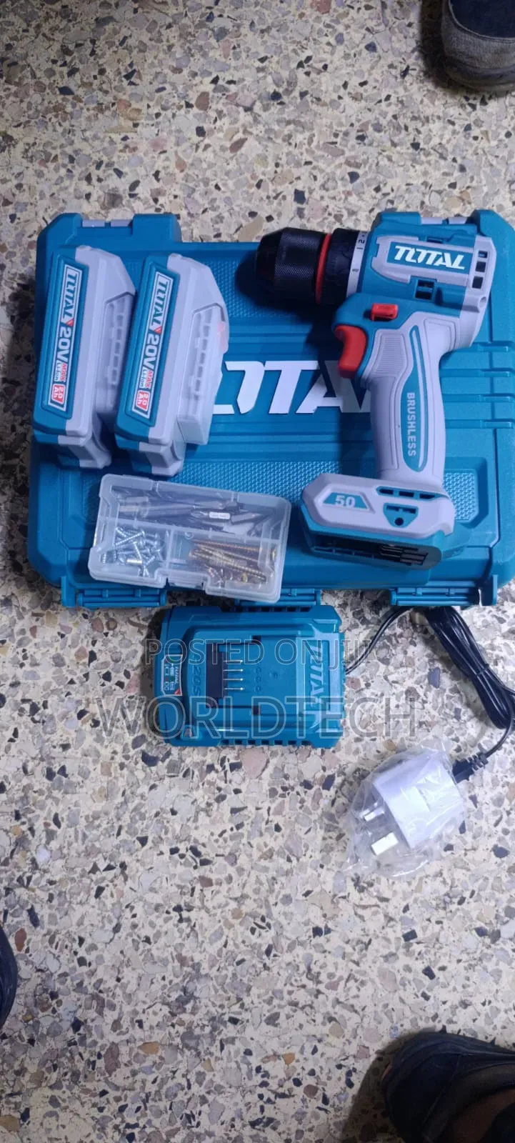 Total 20v Cordless Brushless Drill/ 20v Total Battery Drill Rechargeab