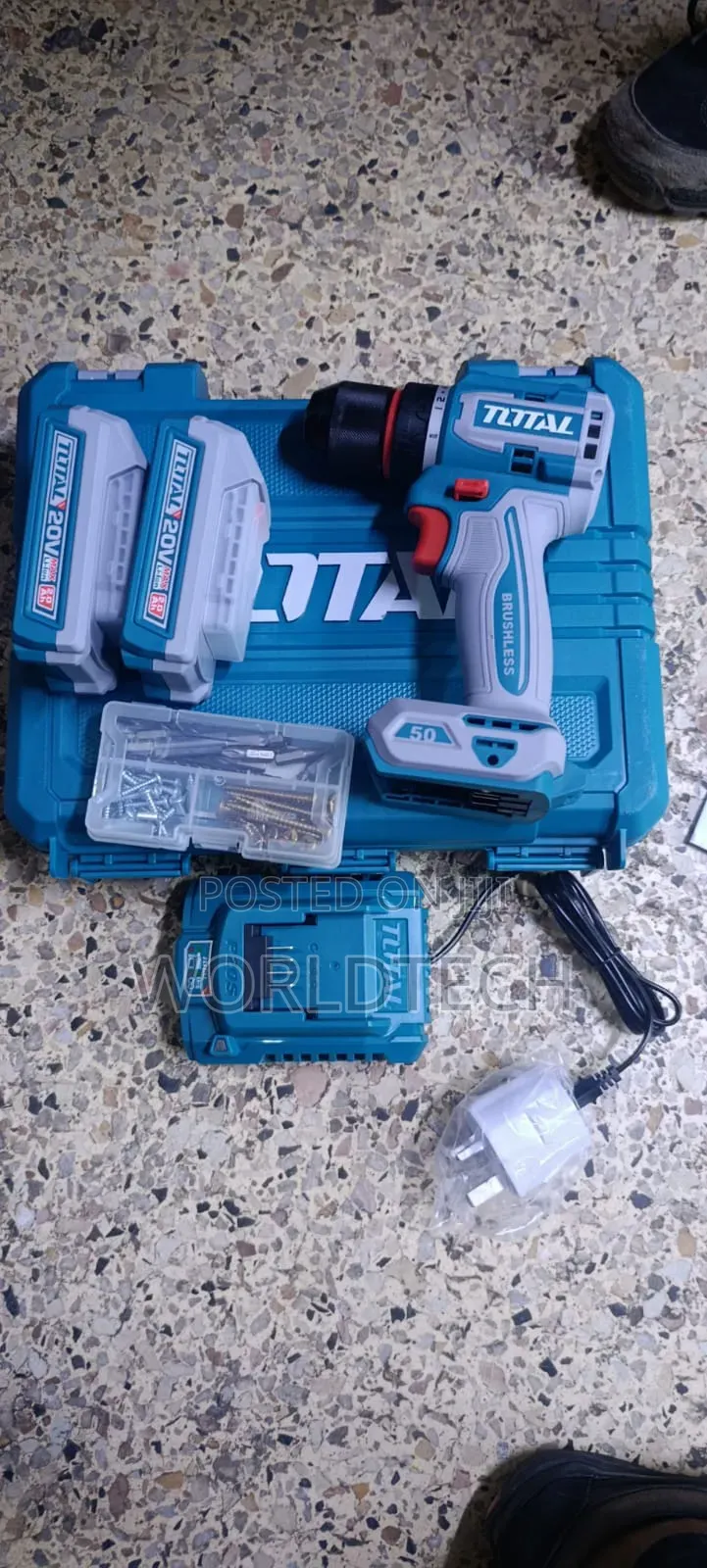 Total 20v Cordless Brushless Drill/ 20v Total Battery Drill Rechargeab
