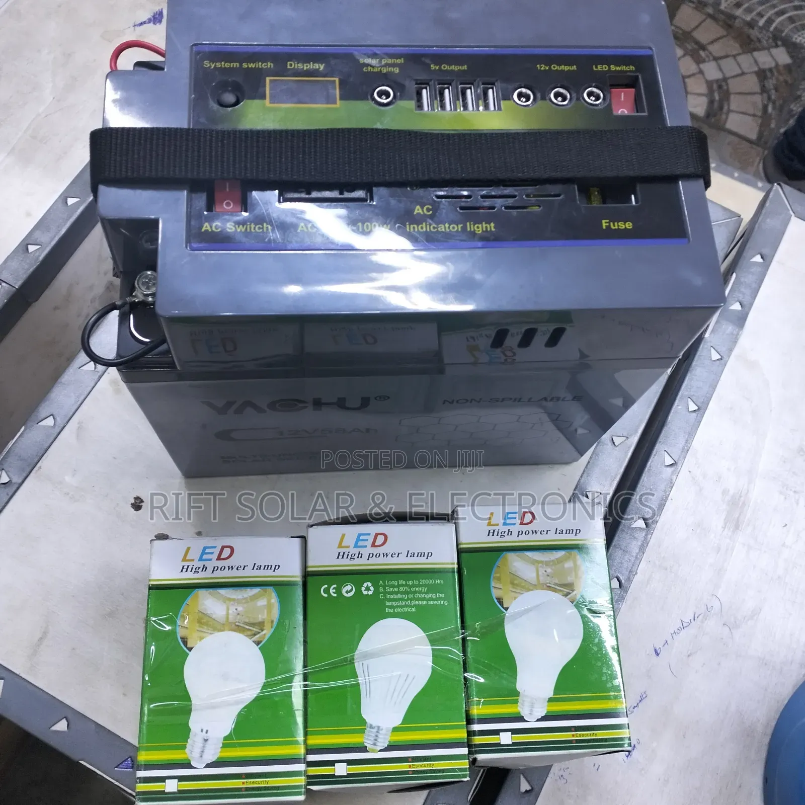 58ah Complete Power Station - 100 Watts Solar Panel Home Kit