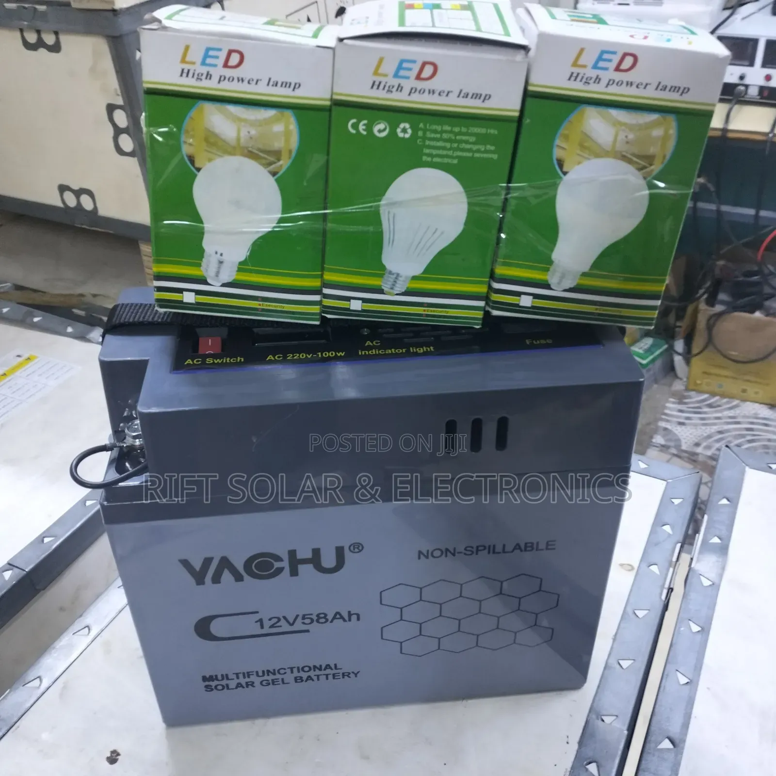 58ah Complete Power Station - 100 Watts Solar Panel Home Kit