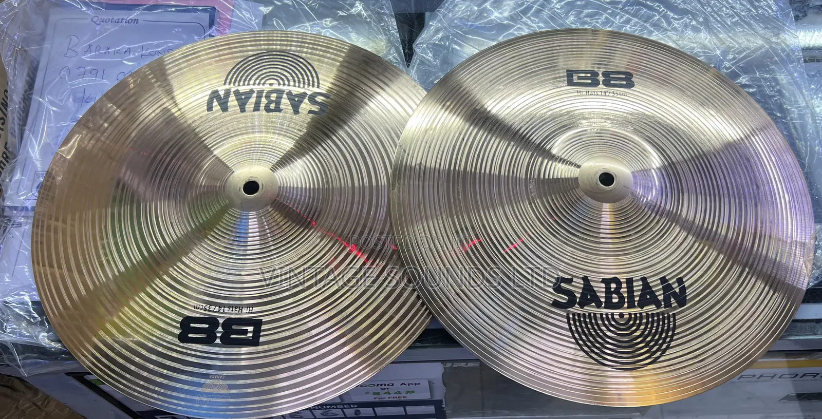 Sabian Hi Hi-Hats 14”/135 Cm High-Quality B8 Bronze Alloy Cymbals