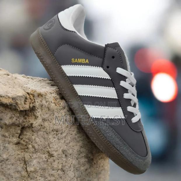 Dark Grey Samba Adidas Sneakers - main view