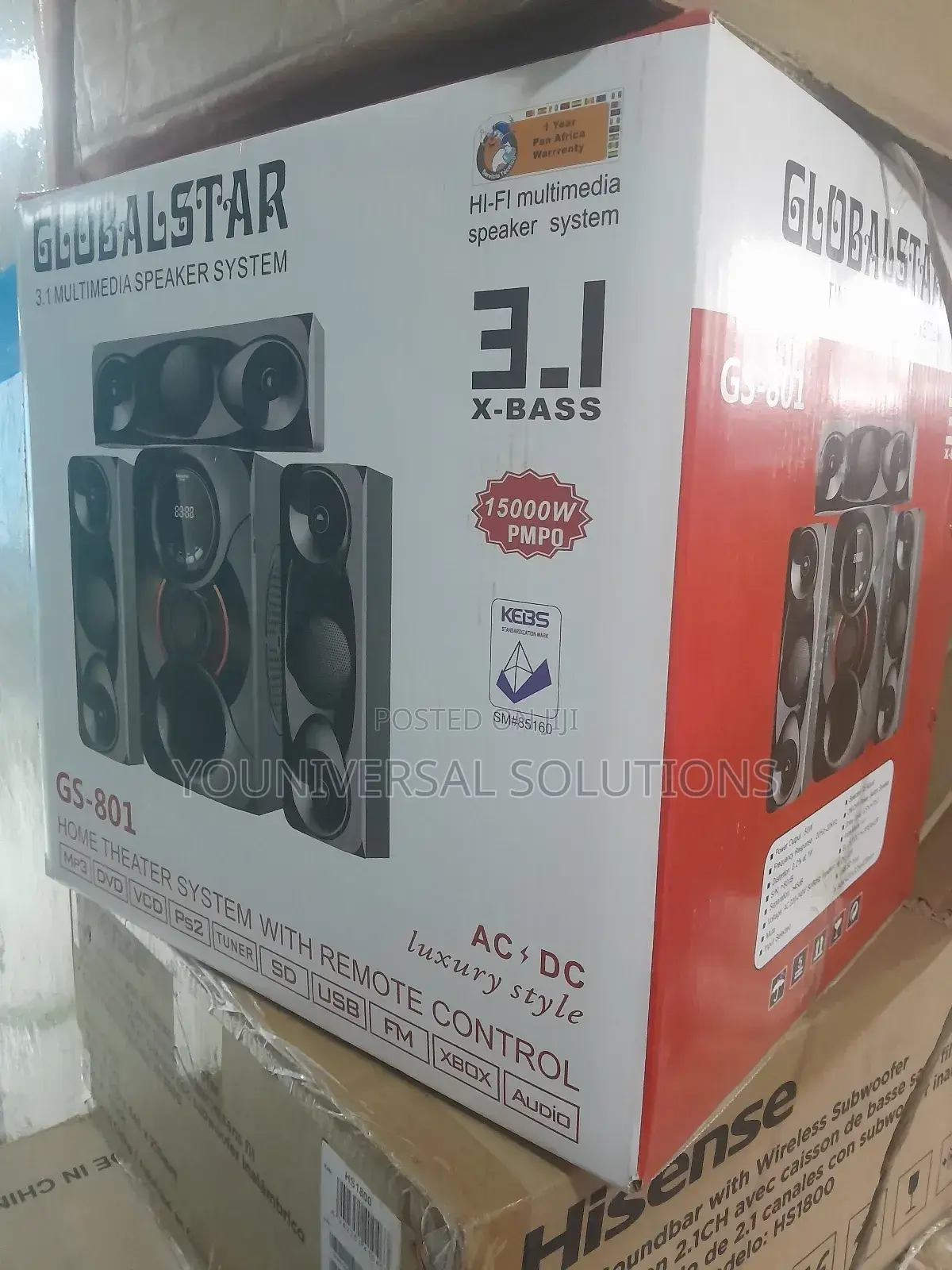 3.1ch Home Theater System With Remote Control Woofer System