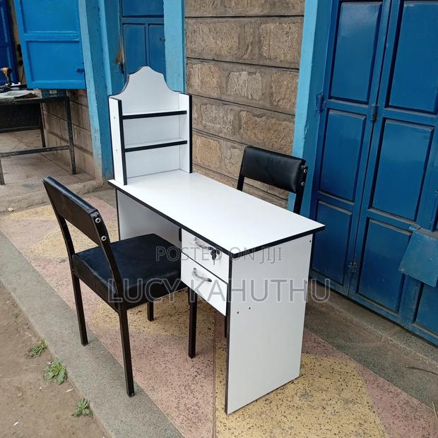 Manicure Table and Black Office Chairs - main view