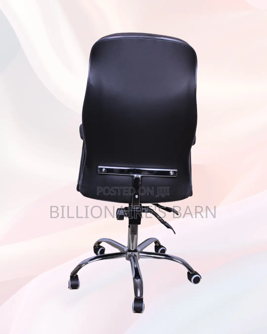 Black Executive Leather Chair | Rolling Comfort for Busy Workdays |